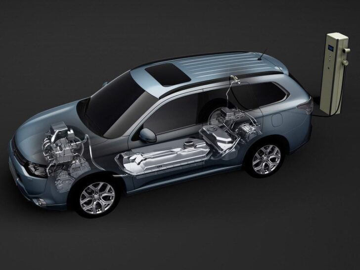Mitsubishi Outlander Plug-in Hybrid EV — компоновка силовой установки