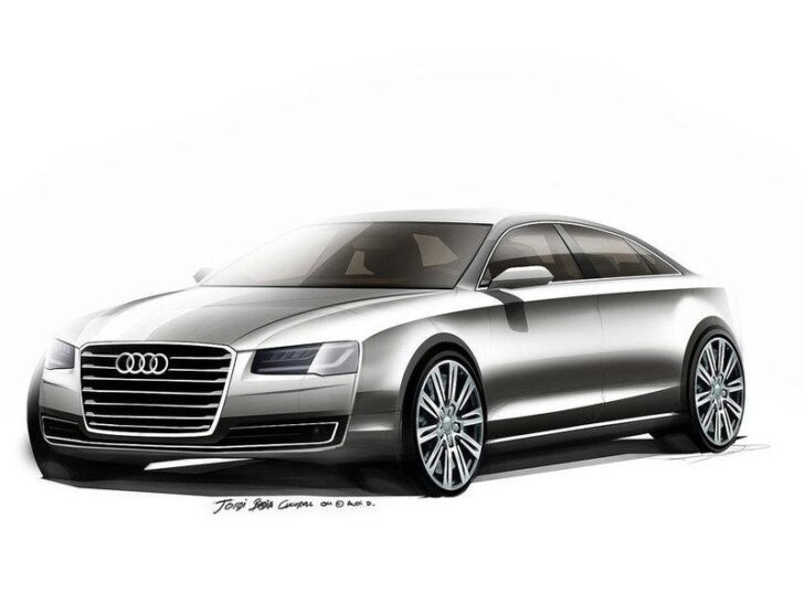 Компания Audi представила эскизы обновленного седана А8