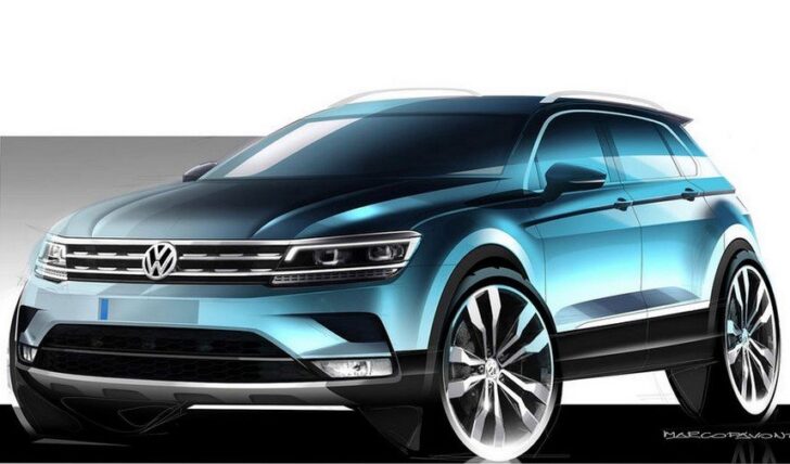Volkswagen опубликовал официальные скетчи нового поколения Tiguan
