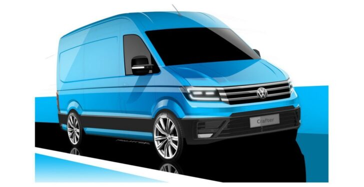 Volkswagen опубликовал эскизы нового поколения своего фургона Crafter