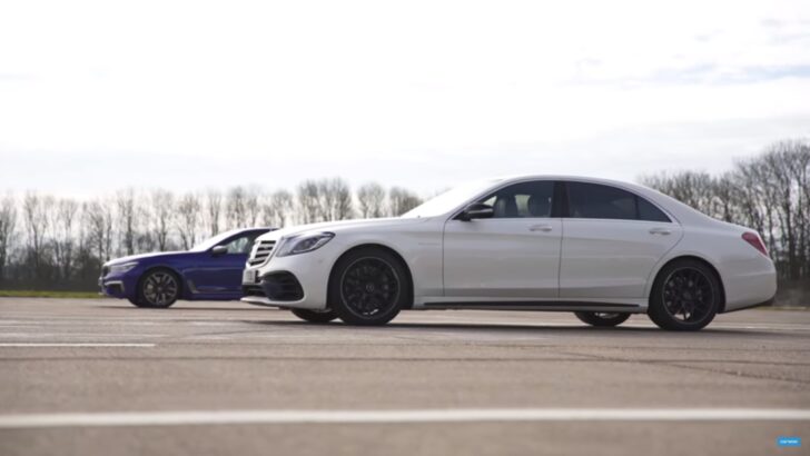 «Заряженные» Mercedes-AMG S63 и BMW M760i сравнили в дрэг-гонке