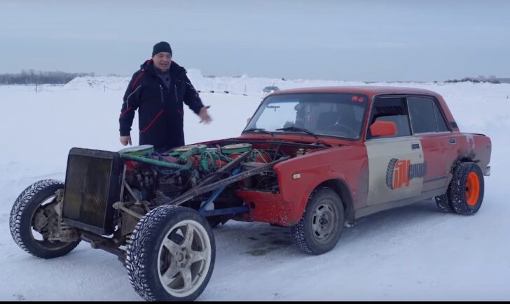 «Монстр на колесах»: «Жигули» с тремя двигателями показали на видео