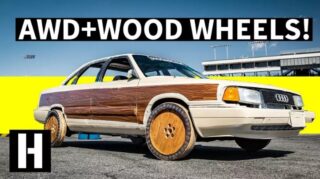 Audi с деревянными колесами
