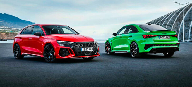 Компания Audi представила спортивные хэтчбек и седан RS3 нового поколения