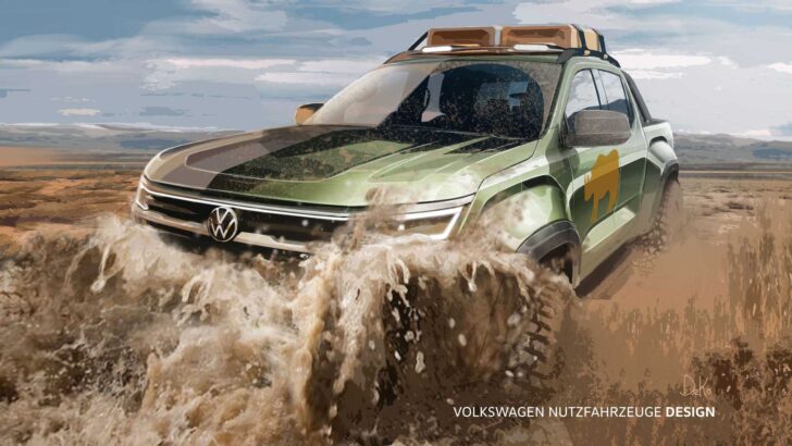 Компания Volkswagen показала пикап Volkswagen Amarok нового поколения на тизерах
