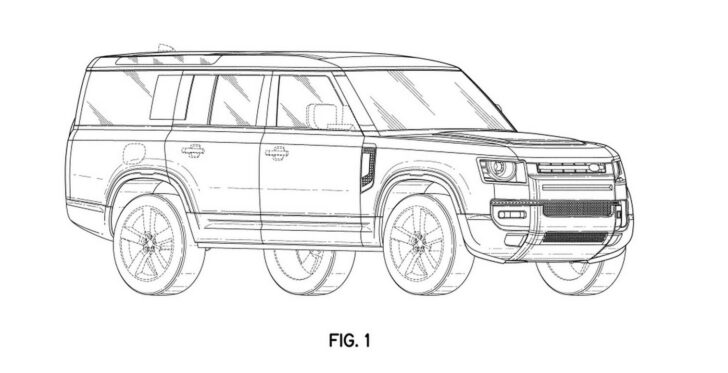 Land Rover запатентовал в США самый крупный внедорожник Land Rover Defender с индексом 130