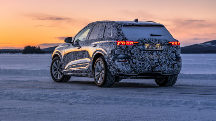 Предсерийный прототип Audi Q6 e-tron на зимних тестах